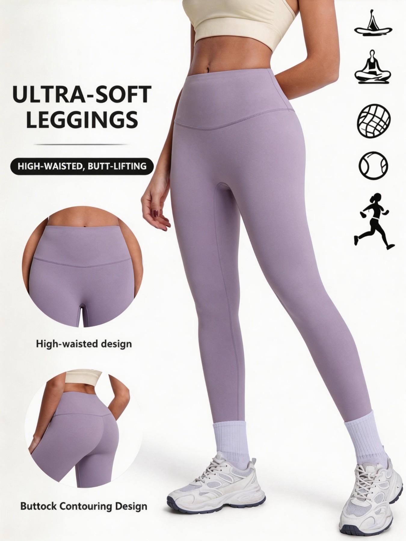 Women's High-Waist Yoga Pants, Cloud-Like Soft Tummy Control Workout Leggings, Anti-See-Through Butt Lifting Sports Long Pants, Gym Running