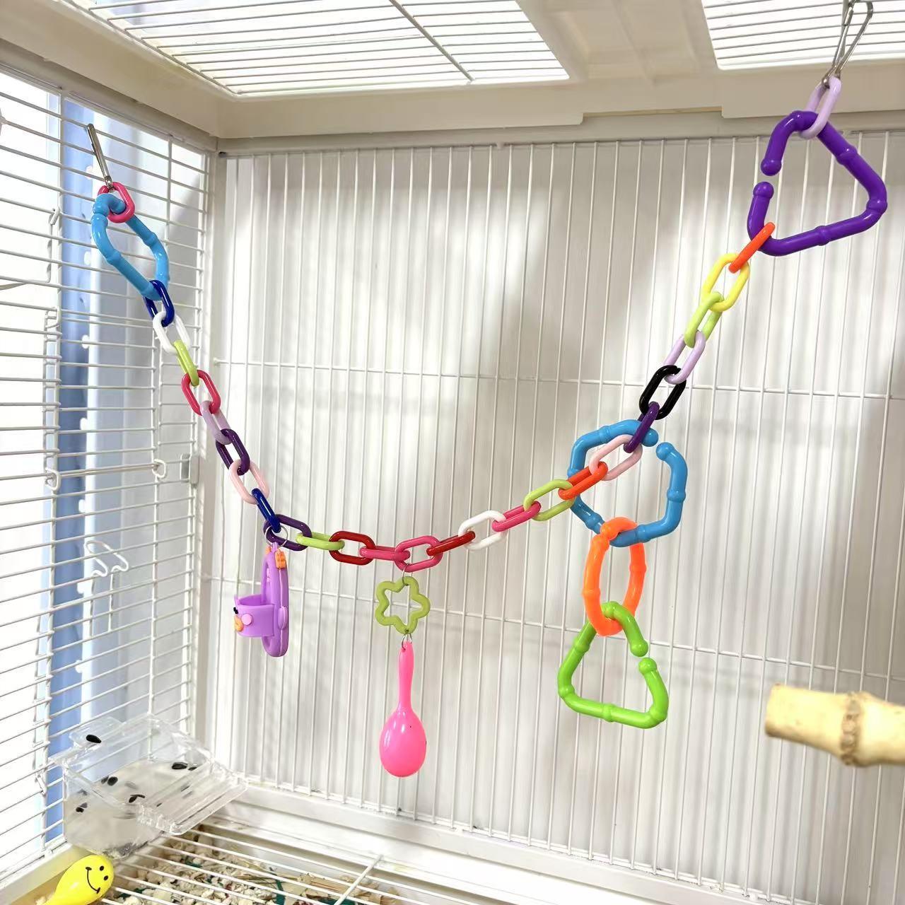 Parrot Toy for Climbing Biting Claws Training, Suitable for Medium-Sized Parrots, Bird Cage Hanging Decor, Interactive Fun