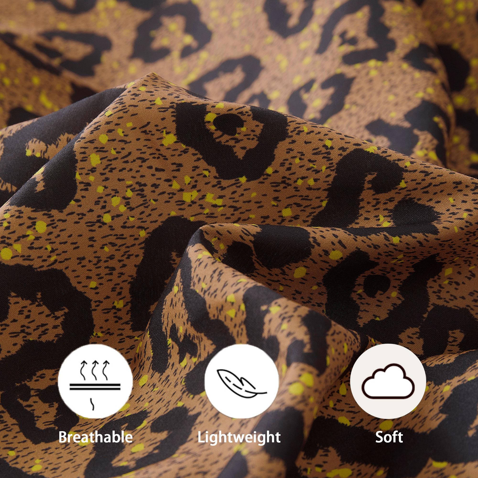 Extra Large Leopard Print Bedding Set, 3-Piece Polyester Comforter and Pillowcases, Modern Style Bedding for All Seasons