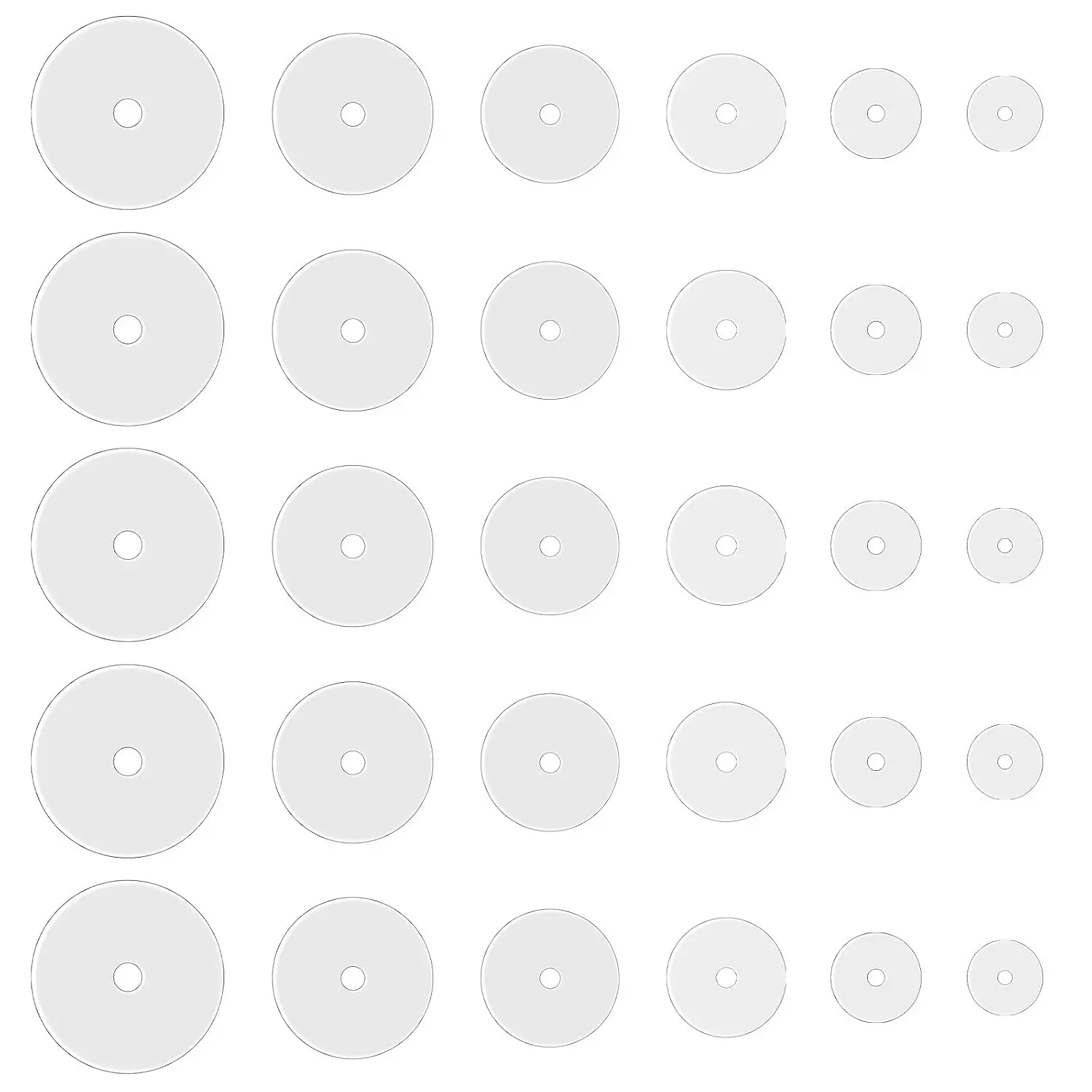 Clear Silicone No-Pull Piercing Discs for Bump & Keloid Healing, Pressure Earring Pads, 30Pcs Assorted Sizes 3mm/5mm/7mm/9mm/12mm/14mm(Gift)