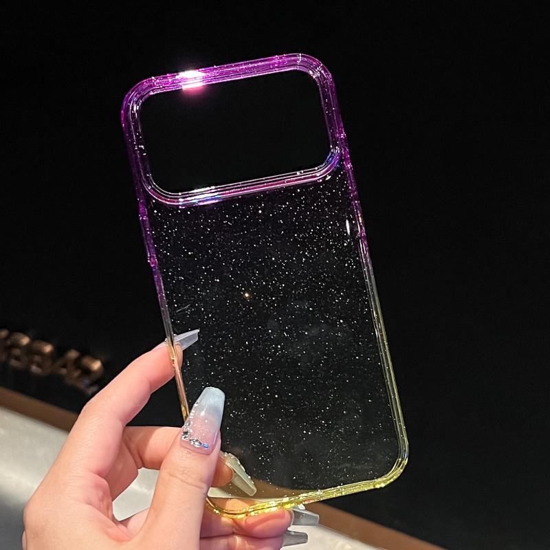 The refreshing "ins flash powder gradient" design is suitable for the 17promax ultra-thin hard-shell iPhone 16 phone case / iPhone 15 Pro Max / iPhone 14 / iPhone 13 phone protection cover with a dual-color splicing minimalist style.