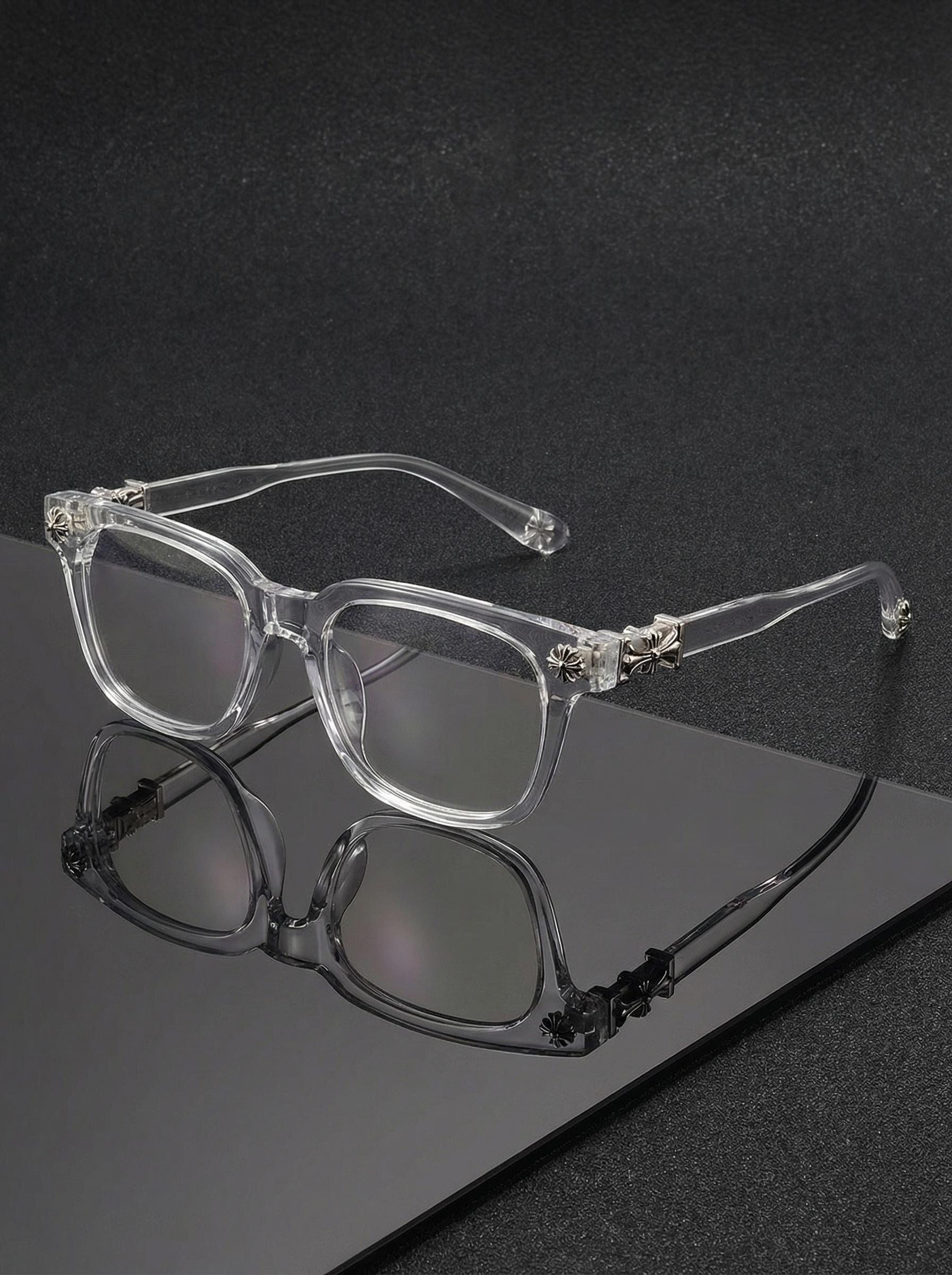 Fashion Square Flat Light Glasses, Unisex Anti-Blue Light, Cross Design, Simple Lightweight Daily Eyewear, Men and Women, Anti Bluelight Glasses