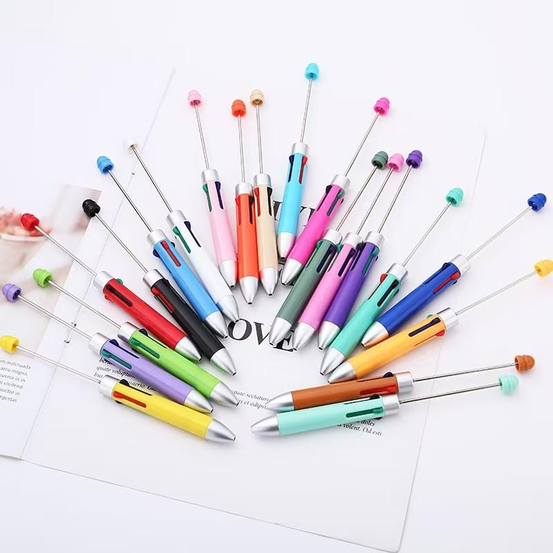 Mini Four-Color Beaded Pens, Multiple Colors Round Atom Pens, Internal Four Different Color Pencils, DIY Your Style