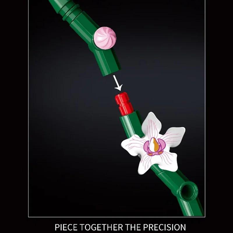 Orchid Bouquet Building Blocks Set 10311, LEGO Compatible Small Bricks, Ideal Christmas Gift, Home Decor, Assembly Toy for Adults & Teens