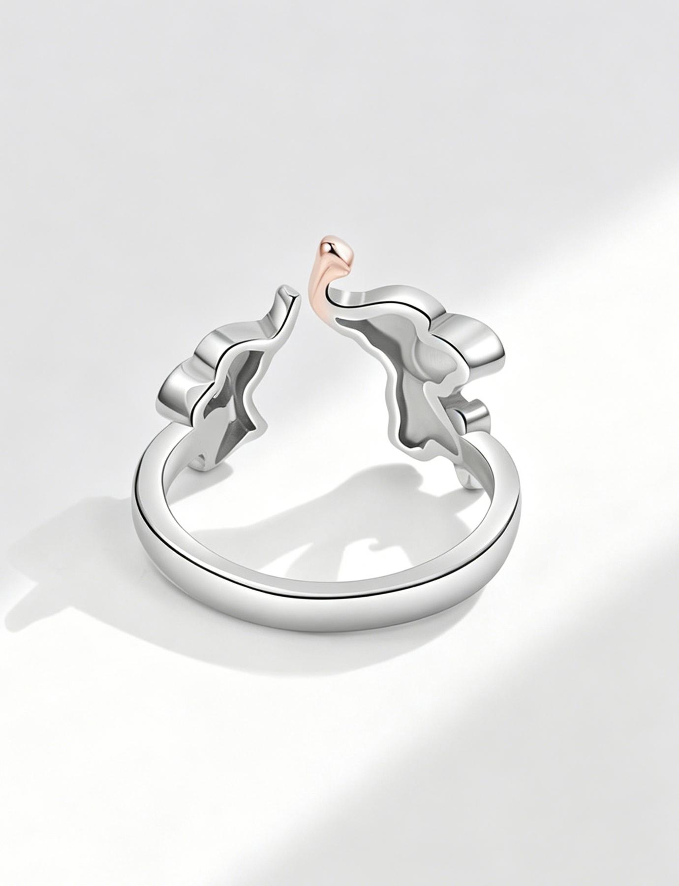 Adjustable Elephant Ring for Mother and Daughter, Heart Animal Jewelry, Perfect Mother's Day Gift, Symbol of Eternal Love