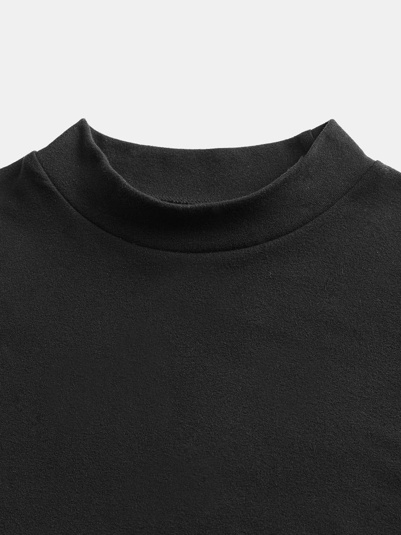 Valentine's Day Women's High Neck Inner Layer + Leopard Print Strap Skirt Set, Casual Daily Spring Autumn Commuter, Two-Piece Ensemble