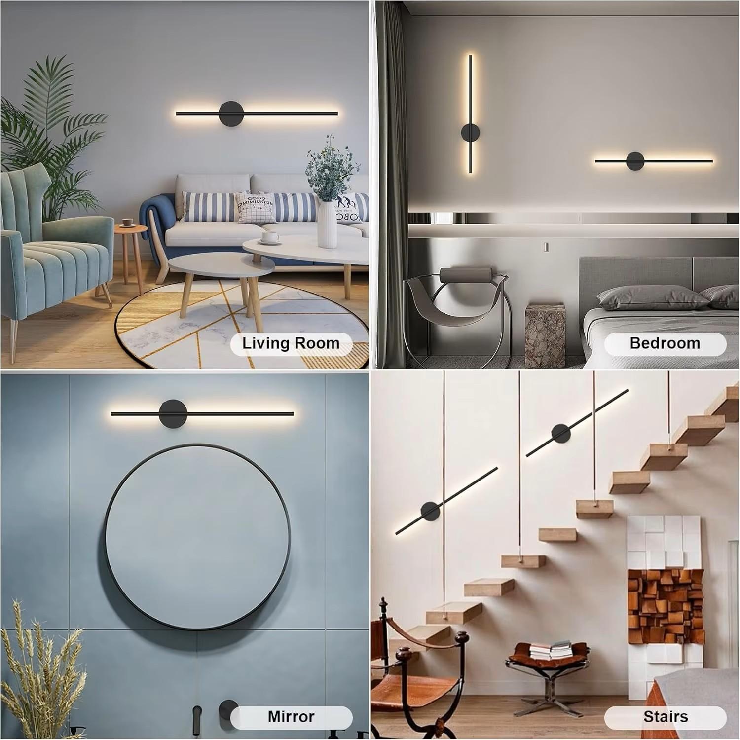 Wireless Charging Wall Lamp Battery Powered Remote Control Dimmable Indoor Decorative Light, Adjustable Brightness LED Nightlight, Dimmable Lighting