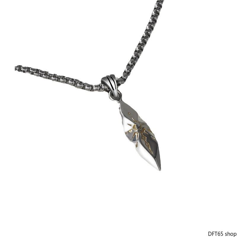 Vintage Long Sweater Chain Necklace With Mixed Tone Meteorite Wish Stone Pendant Polished Matte Metal Chain Flexible Adjustable Length Unisex For Men Women Hip Hop Street Daily Matching Minimalist Personality Decorative Neck Jewelry Accessory