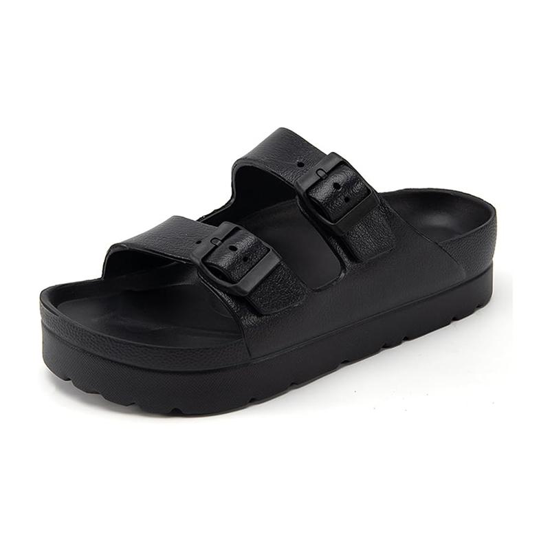 Women's Lightweight Comfort Soft Platform Slides EVA Adjustable Double Buckle Slide Sandals Summer Beach Slippers Non-Slip Shower Shoes Walking shoes Footwear  Tsinelas Flip Flops Girl platform sandals wide feet sandals boho style sandals Flatform