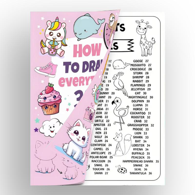 Essential Drawing Guide for Beginners, Step-By-Step Instructions for Cute Objects & Animals, Perfect Christmas & New Year Gift Ideas