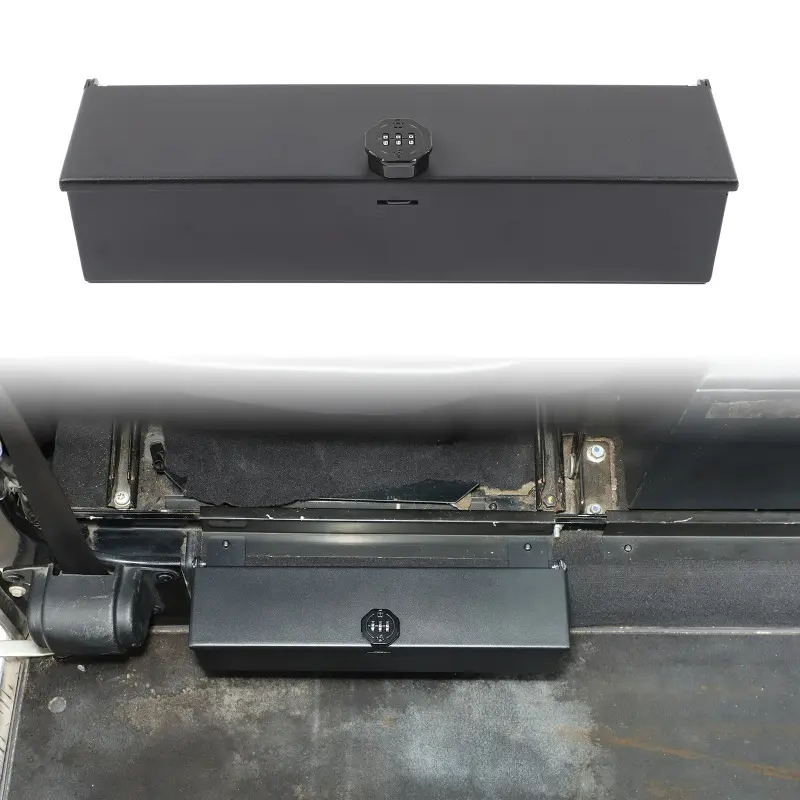 For Land Rover Defender 2004-2018 Aluminum Alloy Car Under Seat Safe Lock Box Security Organizer Tray Car Accessories Car Interior Organizer