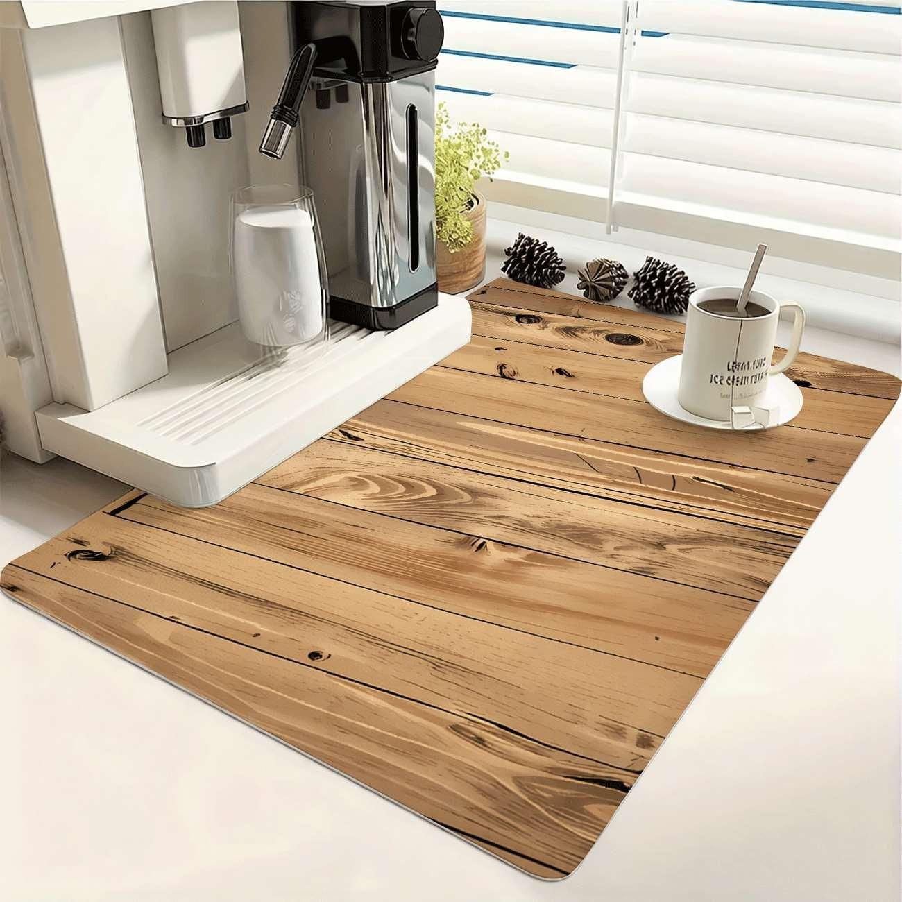 Multi-Functional Kitchen Bar Coaster, Vintage Wood Letter Print Rubber Mat, Easy Clean, Waterproof, Non-Slip, Durable, Home Decor