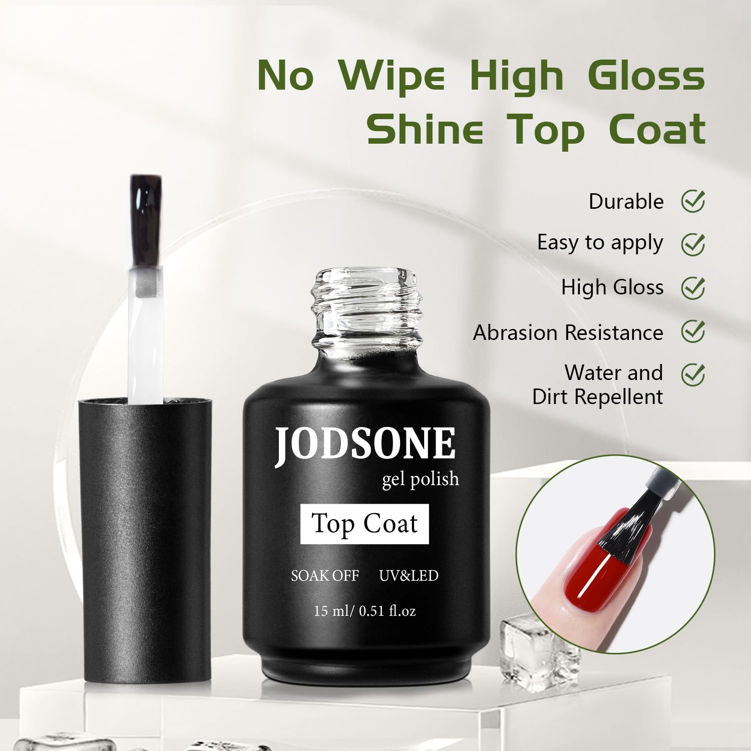 JODSONE 15ML Gel Nail Remover Quick Gel Nail Polish Remover and Base Coat Top Coat Simple Set is Suitable for Beginners to Try