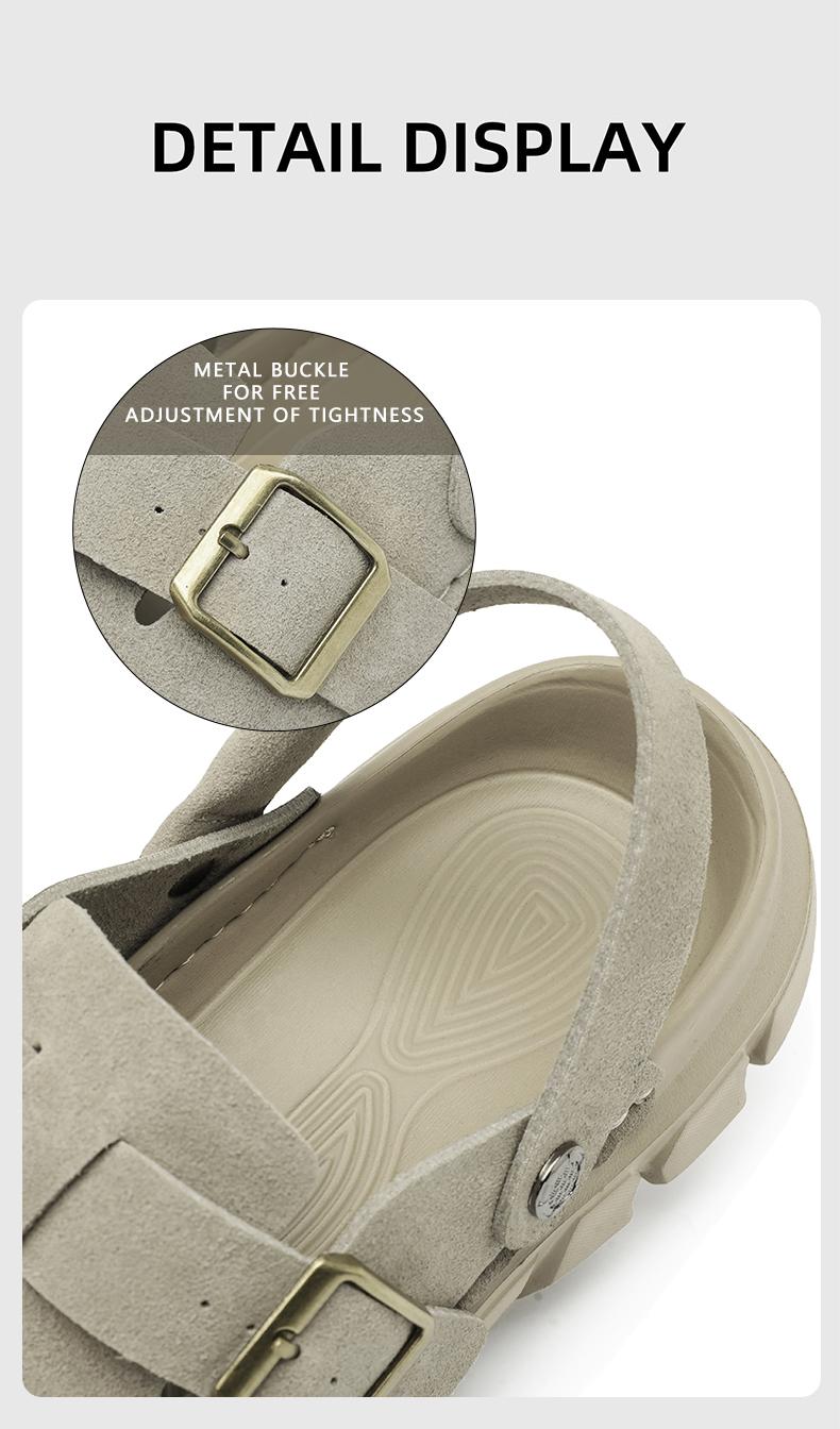 Men's Perforated Slingback Clog, Breathable Closed Toe Sandals, Non-Slip Two-Way Wear Slippers, Lightweight Vegan Leather Fisherman Shoes for Beach Hiking Travel, Retro Summer Athletic Outdoor Clogs, Big Size 11 12 13
