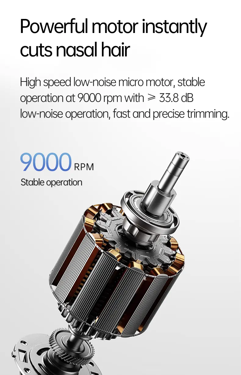 Product Introduction of WPBB Electric Nose Hair Trimmer,Professional Painless Eyebrow & Facial Hair Trimmer for Men Women,Led Display Nose Clipper,Nose and Ear Hair Trimmer Travel,Easy to Clean,Gifts for Men Women 10