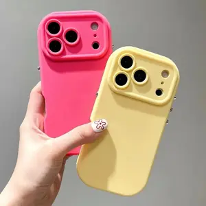 Cute Oval Soap Soft Silicone Candy Phone Case For iPhone 17 Air 16 15 14 Plus 13 12 11 Pro XR X S Max Round Plating Button Cover