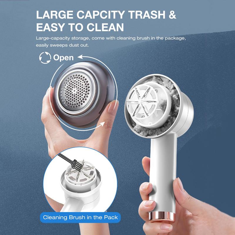 Electric Fabric Defuzzer Lint Remover Cutter Pellet Machine for Clothes - Efficient,  rechargeable, lint collection container, LED digital display, 6-blade blade, safety lock, 3 speeds, 2600mAh, suitable for clothes, sweaters, sheets, sofa