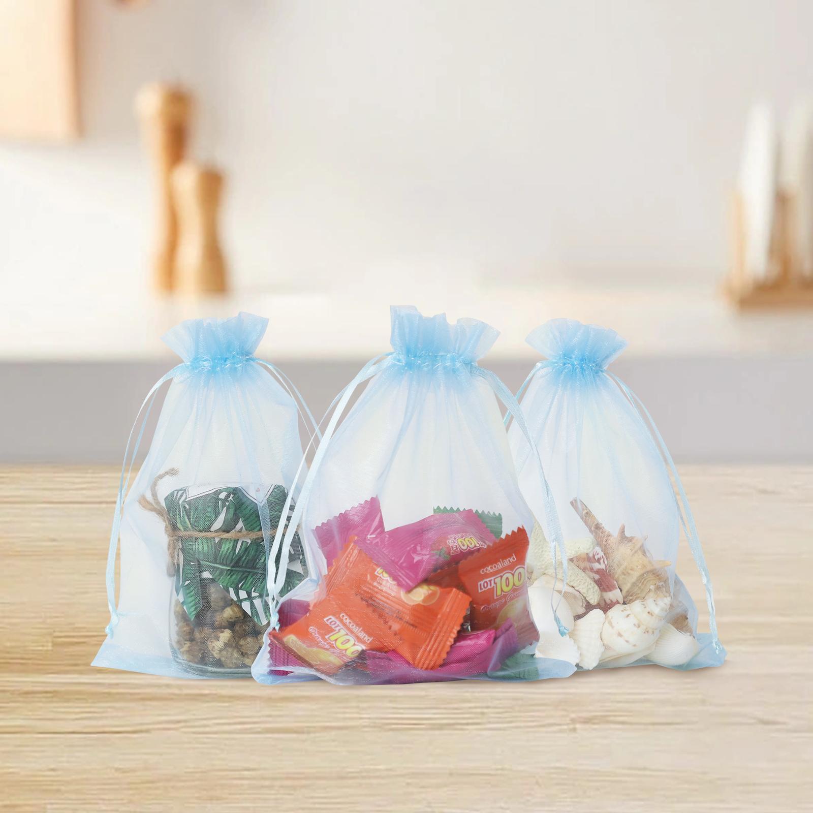 Wudygirl 5x7-inch organza bags with satin drawstrings, pack of 100. Perfect for parties and weddings as reusable gift bags. Transparent design, non-toxic, high-quality gift bags. Elegant gift packaging Paper Gifts