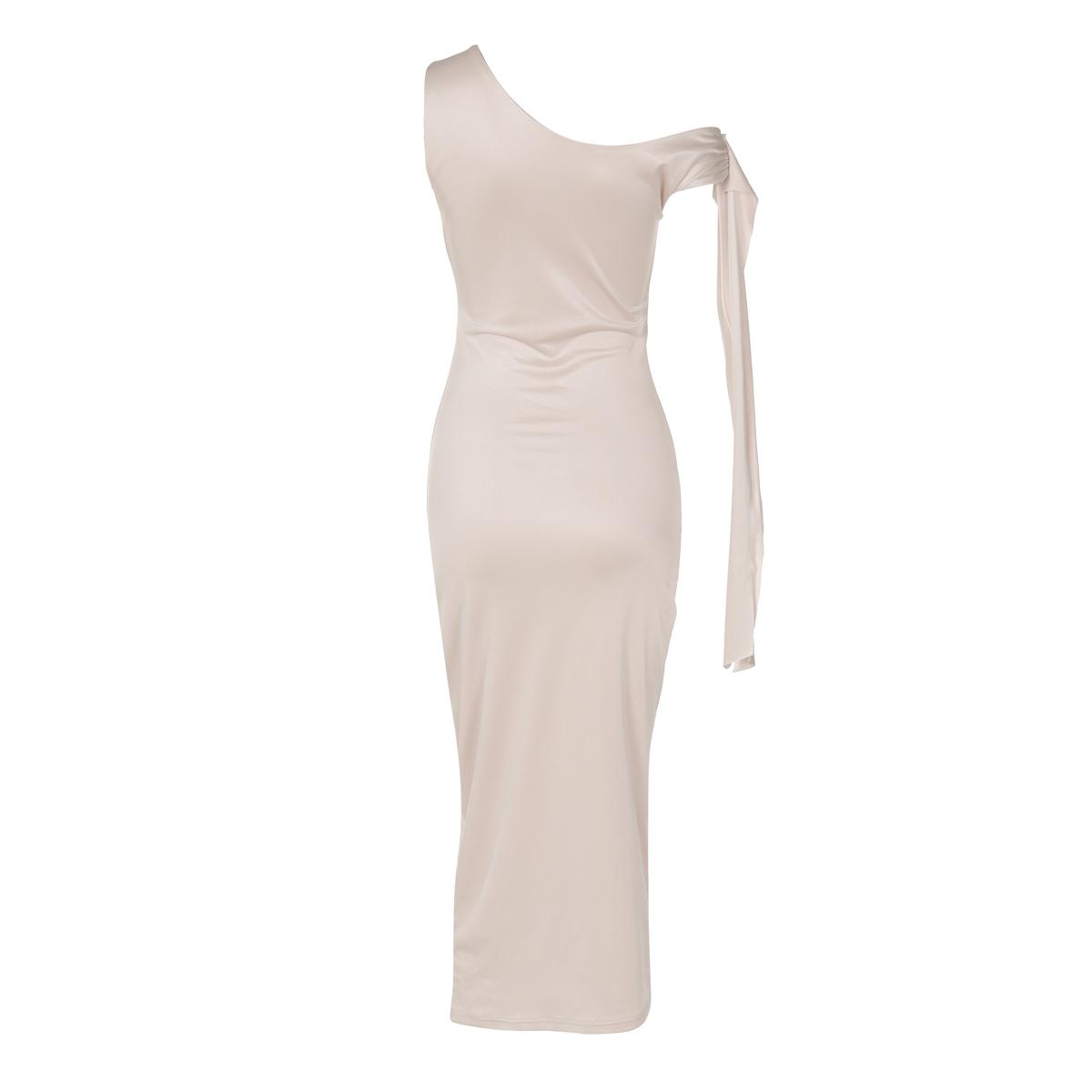 Knotted One Shoulder Tie Bandage Midi Dress for Women's  2025 Summer Asymmetric Sleeveless Bodycon Slim Casual Elegant Sexy Party Club Dating Outfit Dress