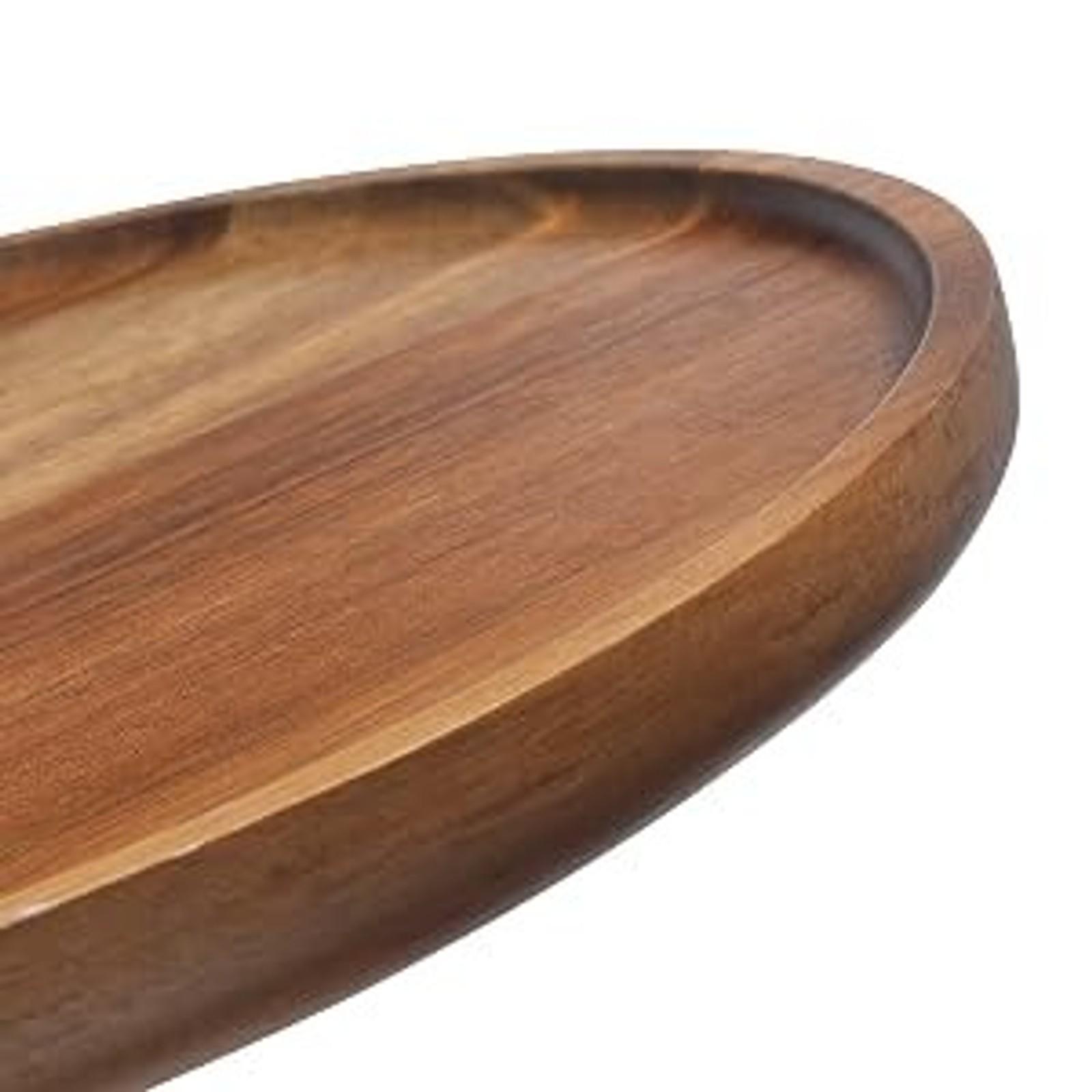 13.8 in Natural Grain Acacia Wood Tray - Kitchen Countertop Serving Tray, Coffee Table Decor, Appetizer Charcuterie Board
