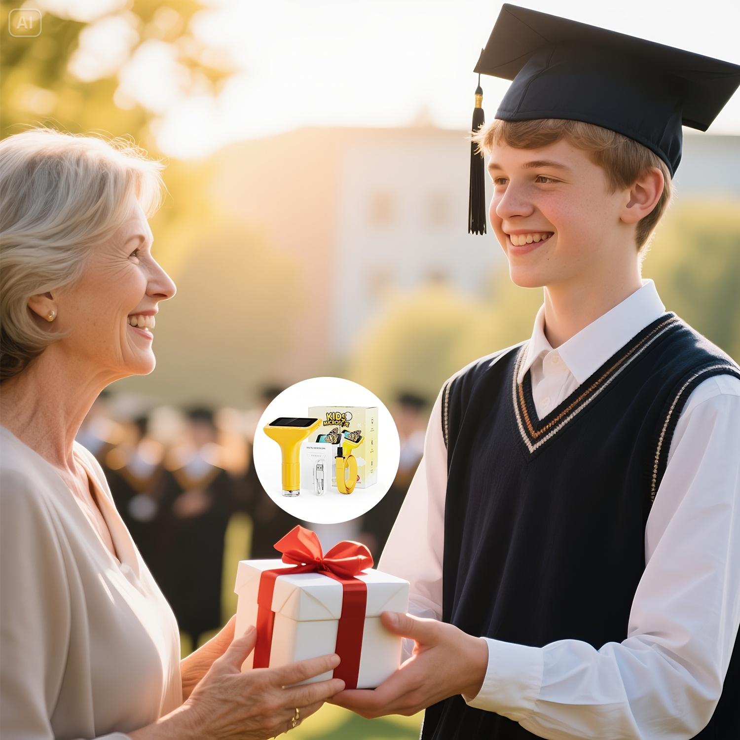 Portable Microscope, Handheld Digital Microscope with 8 Adjustable LED Lights, IPS Screen Electronic Magnifier, Suitable for Children and Adults, LCD Digital Microscope