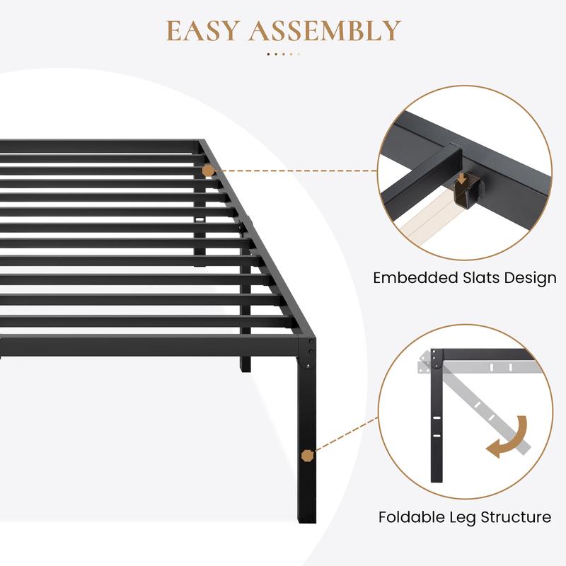 SHA CERLIN Heavy Duty Metal Bed Frame, 14"/18" Height Platform Bed Base, Twin/Full/Queen/King Size Steel Slats Support,No Box Spring Needed,Queen Bed Frame Twin Bed Frame#ChristmasGifts#TikTokShopBlackFriday