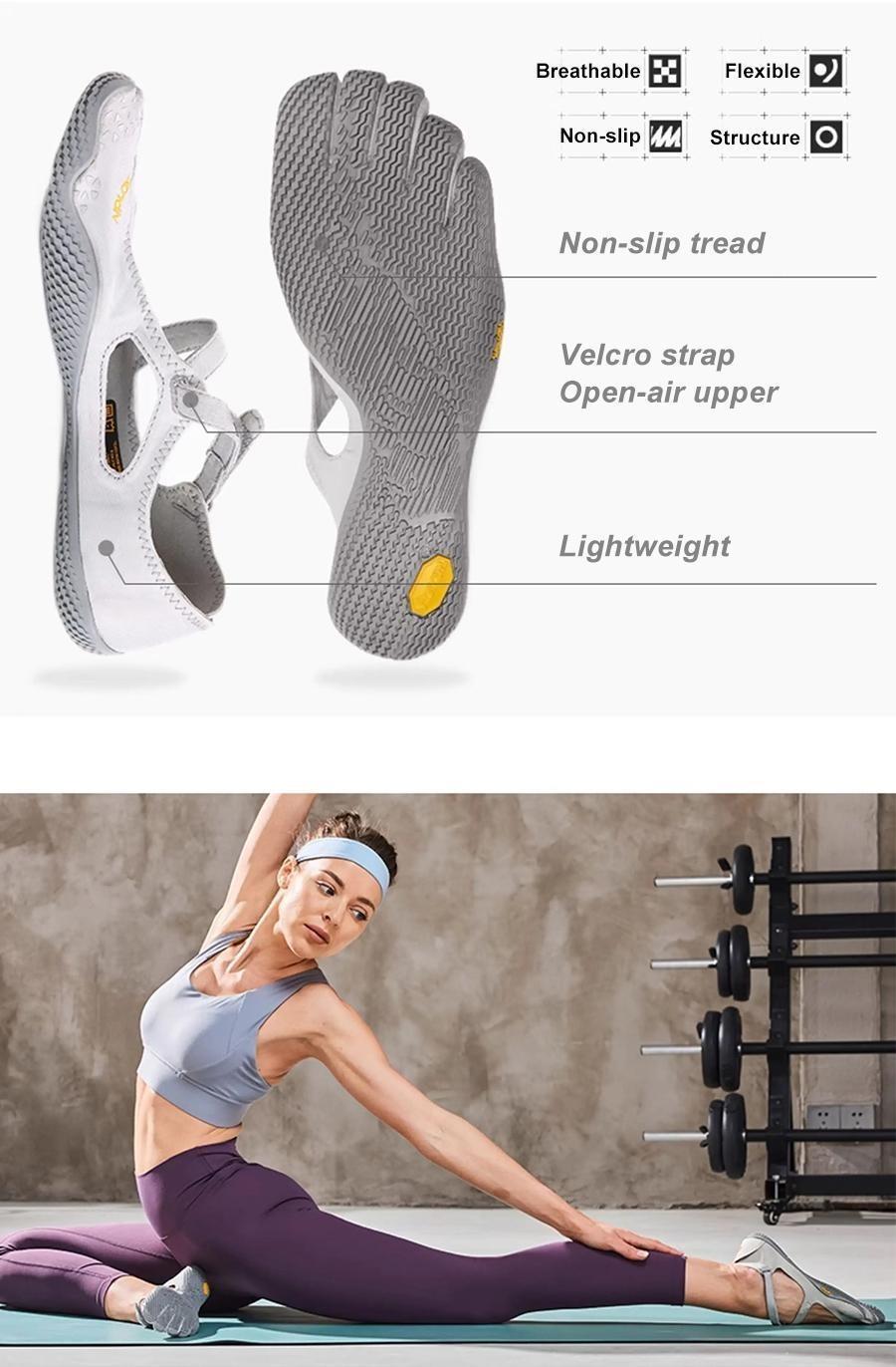 Women's Training & Gym Shoes, Breathable 5-Finger Split Toe Low-Profile Athletic Footwear with Non-Slip Sole for Yoga and Pilates, Athletic Gym Footwear, Low-Profile Breathable Women's Training & Gym Shoes