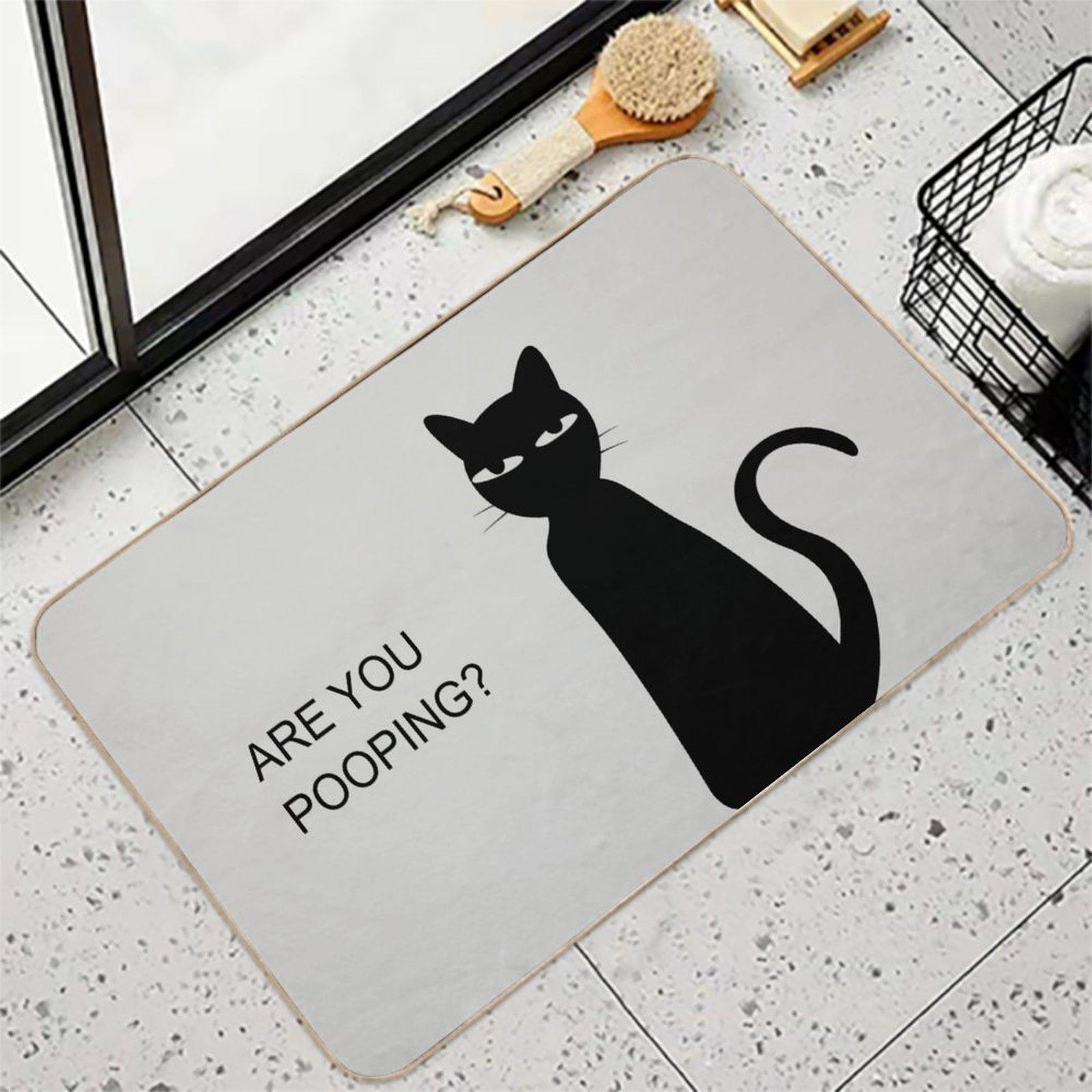 Quick-Dry Bath Mat "ARE YOU POOPING" Bathroom Mat-Ultra-Absorbent Thin Diatomite Bath Mat-Rubber Backing Non-Slip,Machine Washable and Mildew-Resistant Rug for Shower,Kitchen,Laundry Room, Easy Cleaning—15.7 x 23.6 in / 40 x 60 cm