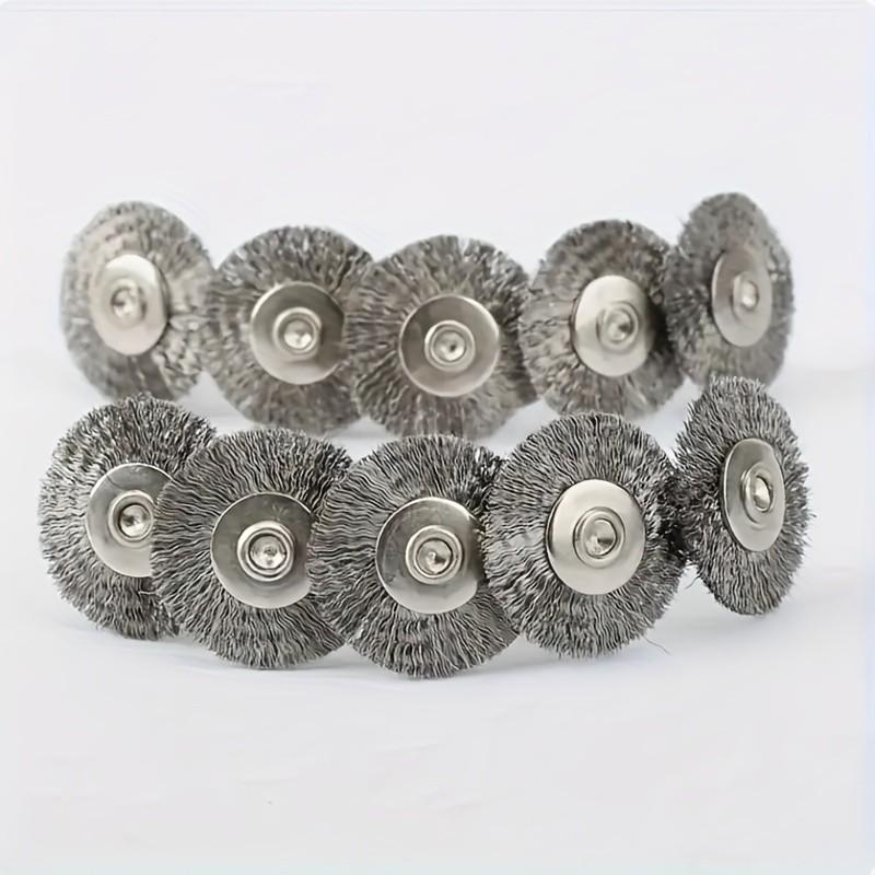 5 Piece Rotary Tool Wire Brush Set, 3mm Handle Drill Bits, Non-Electric Polishing Wheel Drills, Metal Surface Polishing Attachments