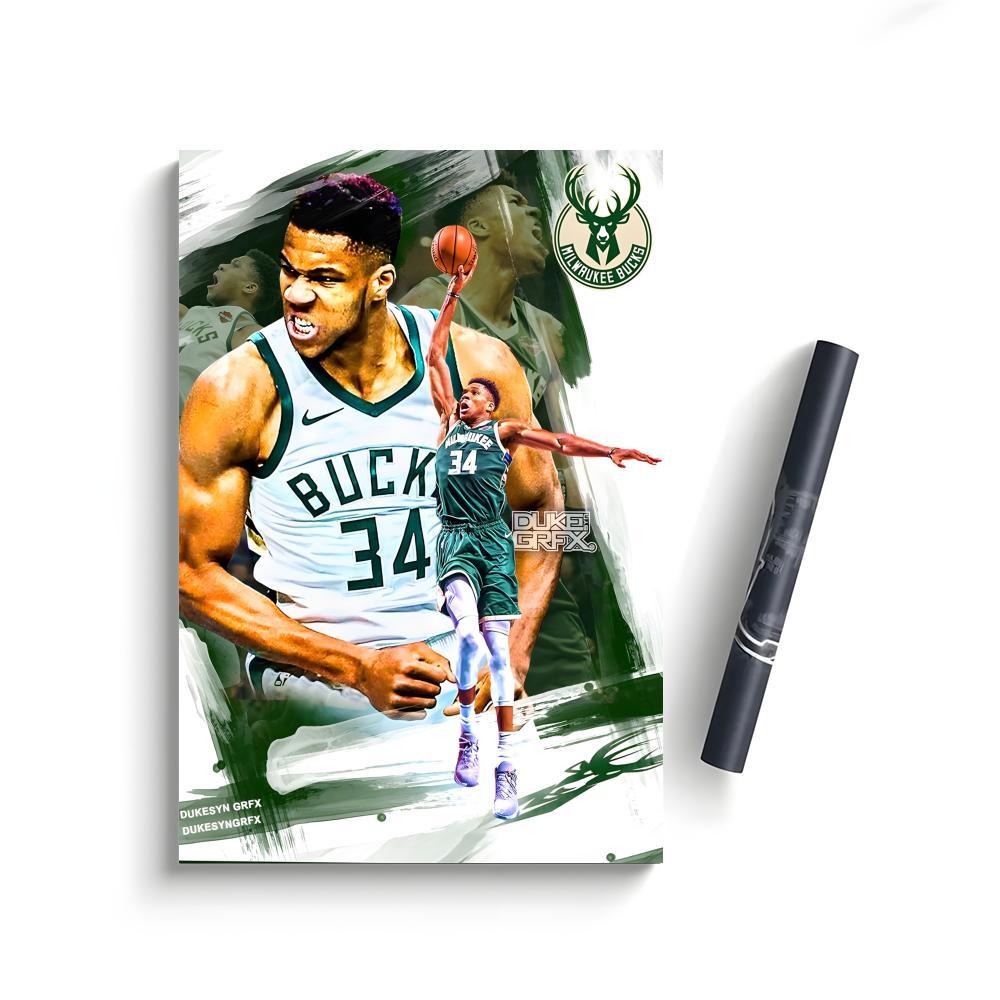 Poster Self-Adhesive Waterproof Art Sticker, Aesthetic Minimalist Wall Poster for Coffee Shop, Bar & Home Room Decor Celebrities G-Giannis Antetokounmpo