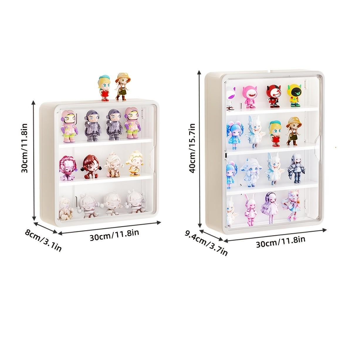 Large Wall-Mounted Display Rack, 4-Layer Acrylic Storage Box, Space-Saving Doll Shelf, Transparent Compartments, Ideal for Holidays