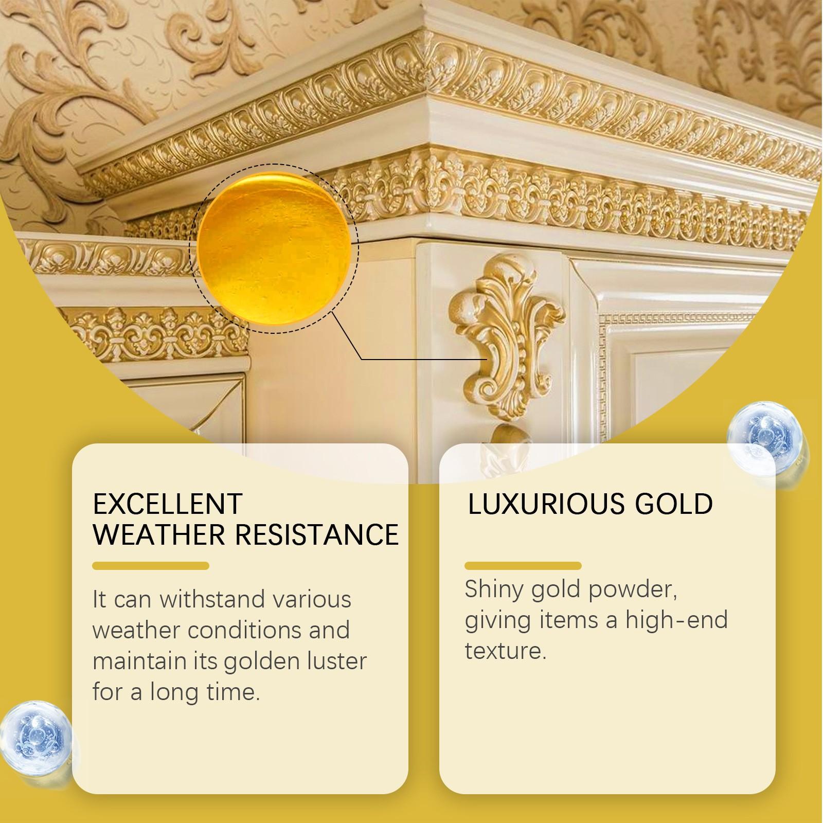 Jakehoe Weatherproof Paint, Waterproof Paint, Metal Paint for Roman Columns, Outdoor Gold Leaf Paint, Durable Water-Resistant Finish, Painting