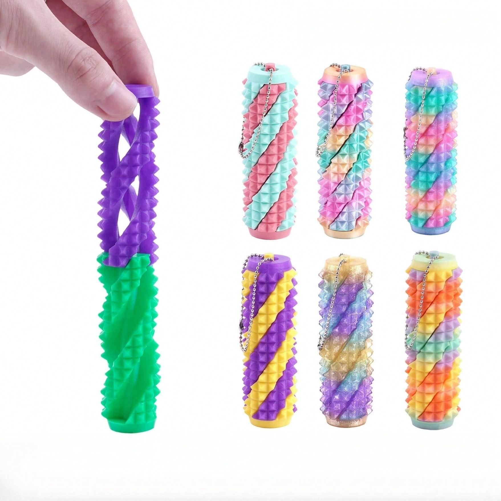 3D Printing Press Elastic Fingertip Massage Roller Keychain, Portable Acupoint Massage Stick, Office & Gym Accessory, Fun Gadgets