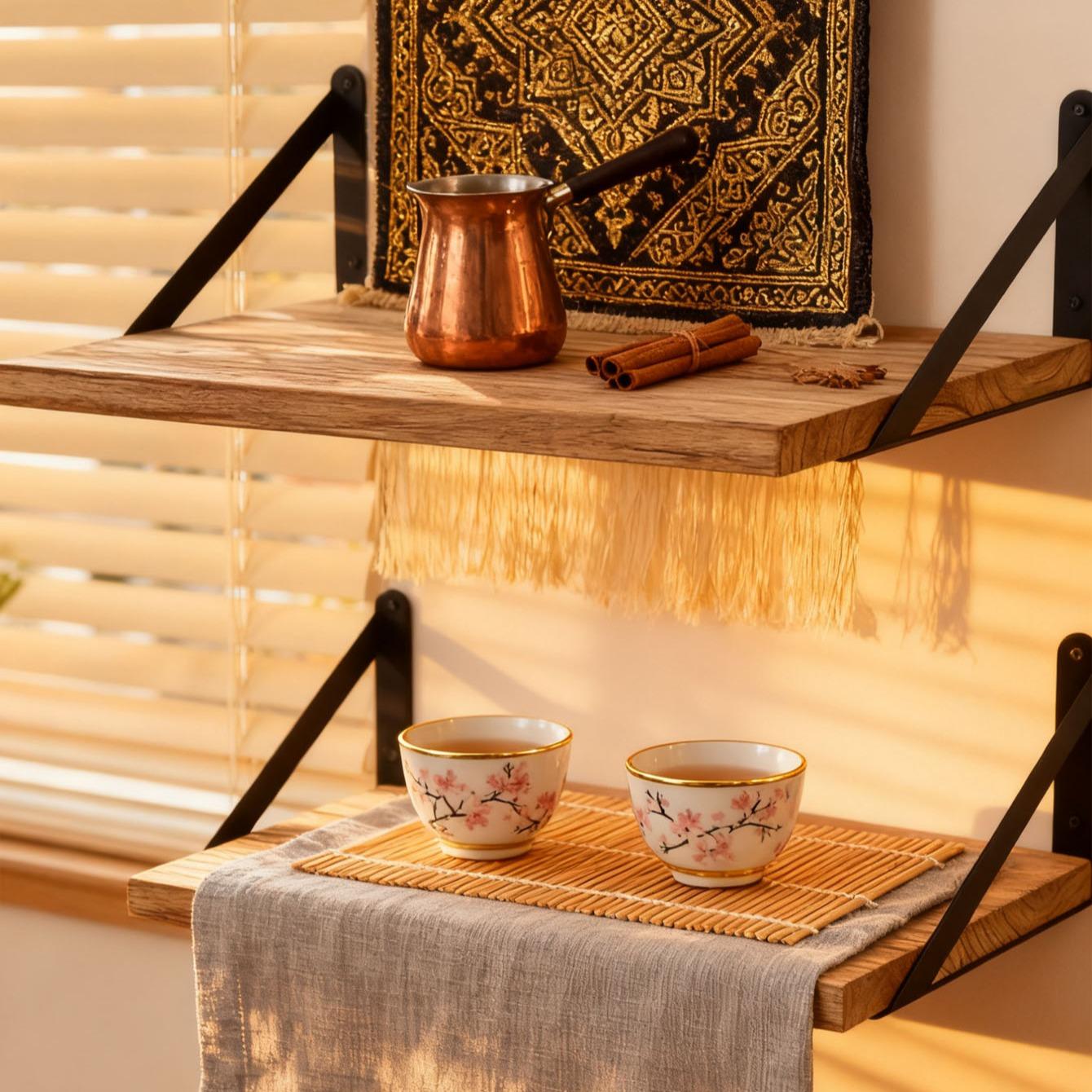 Vintage Wooden Wall Shelf (wabi-Sabi Style), Decorative Storage Rack, Wall Shelf Unit, Suitable for B&bs/light Vintage Home Decor, Natural Rustic Feel