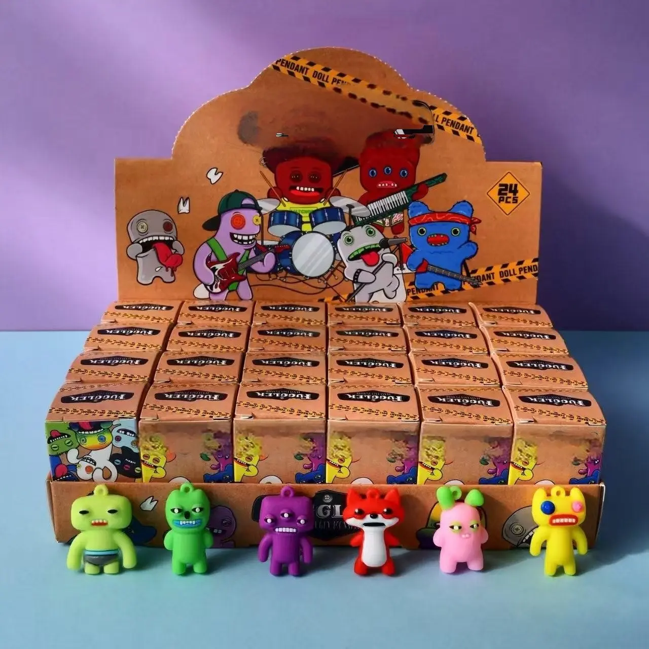 24-Piece Cute Monster Keychain Set, Portable Tooth Monster Figurines, Fun and Adorable Accessories for Kids and Collectors, Collectible Keychain