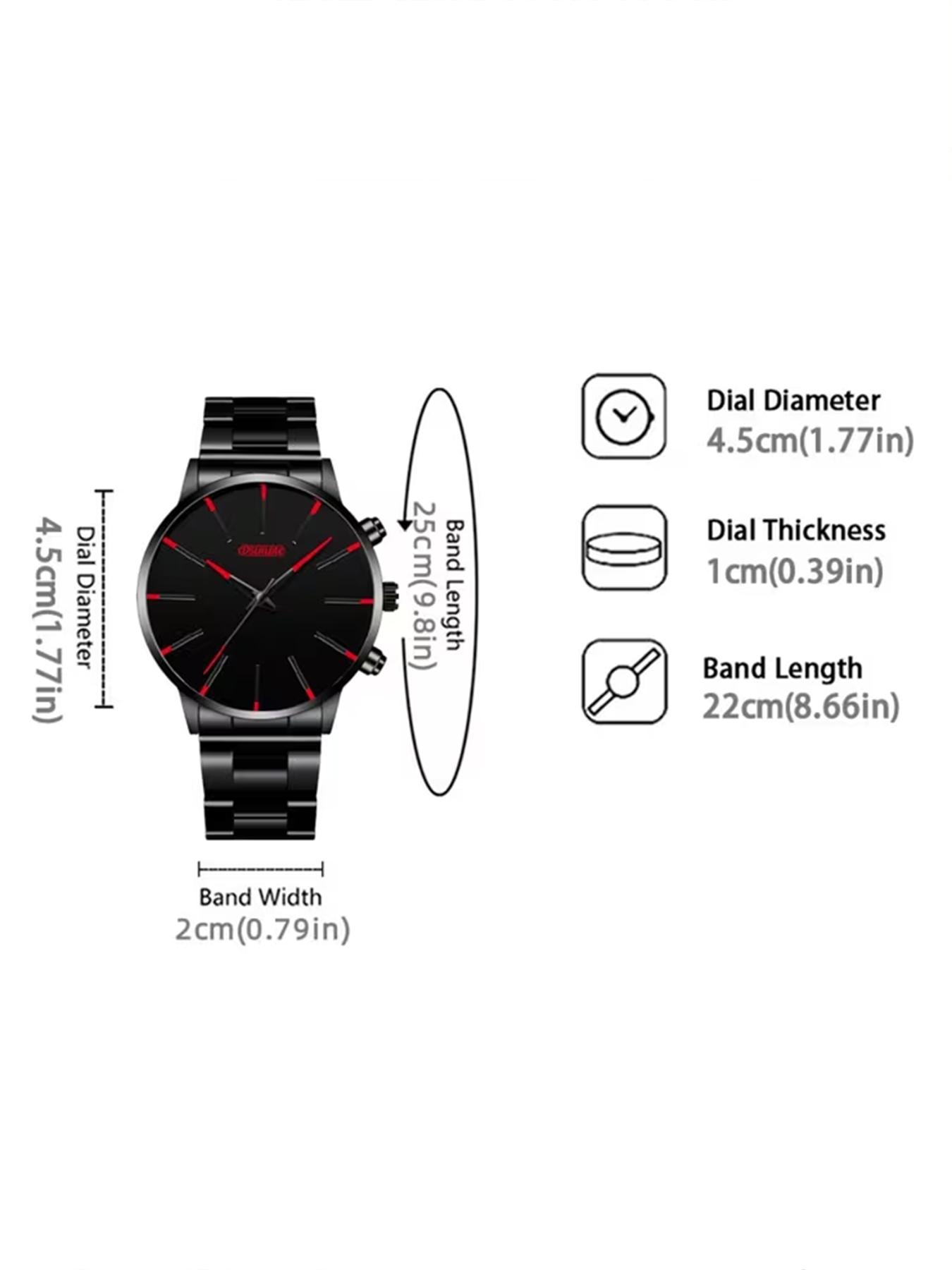 3-Piece Men's Watch and Necklace Bracelet Set - Gold Luxury Quartz Watch with Matching Chain, Casual Simulation Watch,/Father's Day Gift, Affordable Watch Set