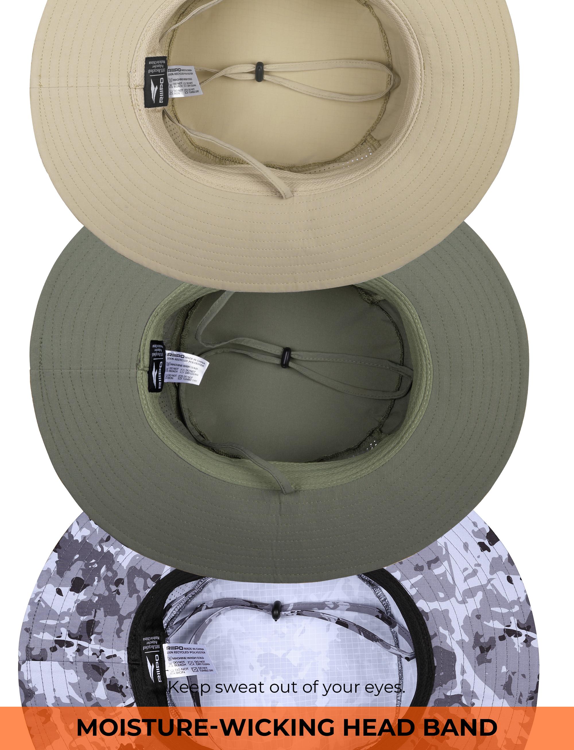 【RODEEL】RIIIPO Sun Boonie Hat UPF 50+ UV Protection with Adjustable Secure Strap Moisture Wicking Bucket Hat Lightweight Breathable Foldable Hat for Outdoor Sports Fishing Hiking Boating Camping Construction Landscaping Gardening, Holiday Gift