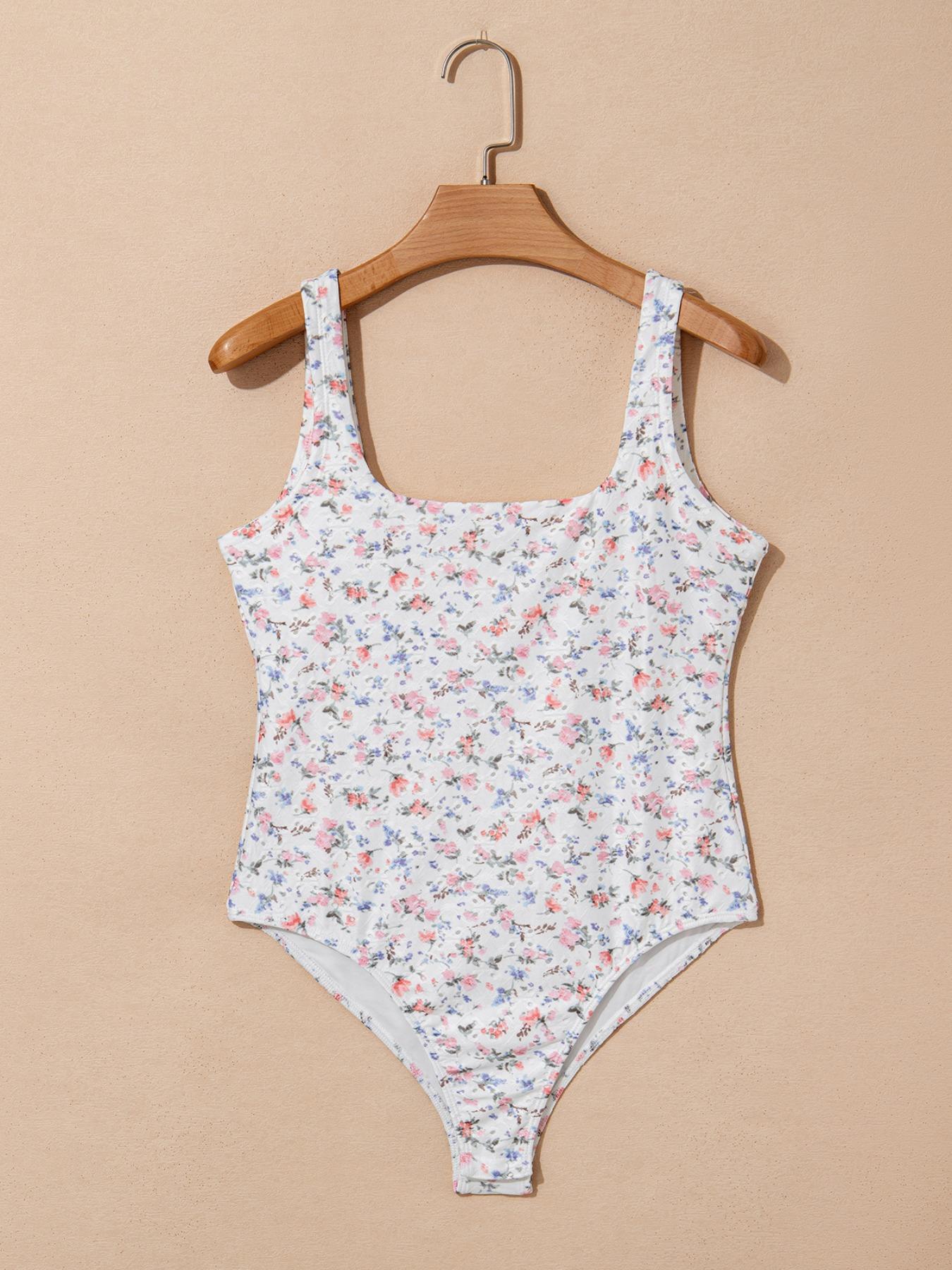 Women's Floral Print Cami Bodysuit, Fitted Casual Sleeveless Bodysuit for Spring & Fall, Boho Ladies Clothes for Daily Wear, Summer Clothes Women, Tank Tops, Bohemian Womenswear