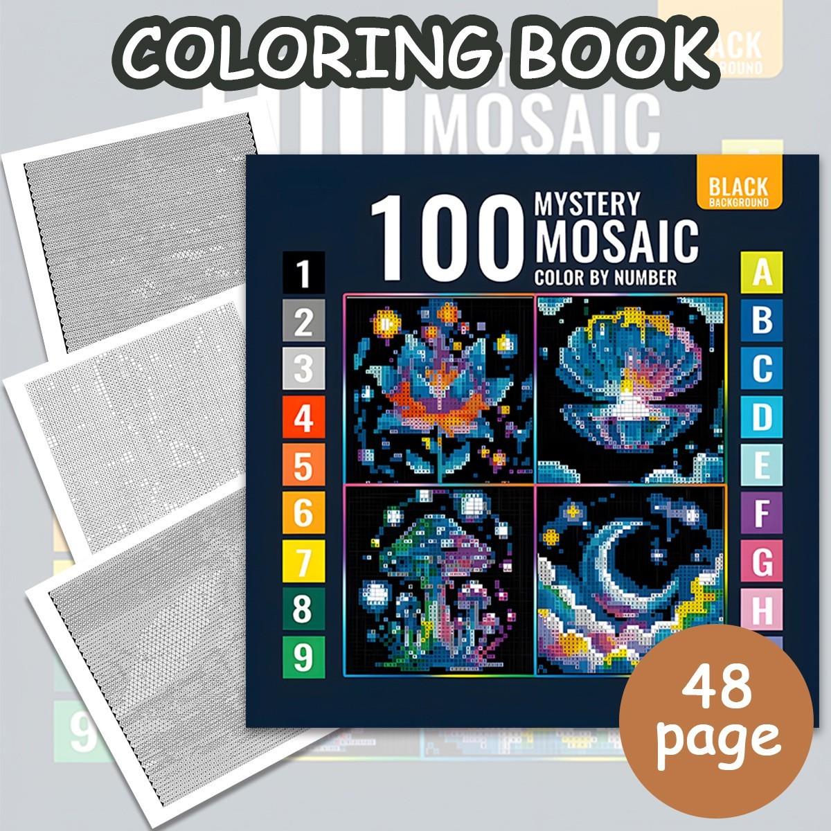 1pcs Digital Stress Relief Mosaic Coloring Book, Perfect Gift for Adults, Kids, Teens, Christmas, New Year, Valentine's Day, Parties, Friends, Family