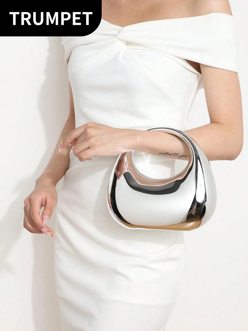 Women's Mini Fashionable Glitter Design Evening Bag. CasualVersatile Solid Color Hobo Purse Shoulder Bag for Party, Trendy Al-match Commuter Bag for Daily Used，Christmas Gift, Valentine's Day Gift, Ideal Gift