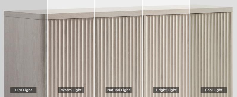 SICOTAS Buffet Cabinet with Storage Accent Sideboard with 4 Doors 66.3" Wide Fluted Credenza Modern Buffet Table Media Console Cabinet Entryway Cabinets for Living Room Kitchen Dining Room Hallway, Minimalist and Practical