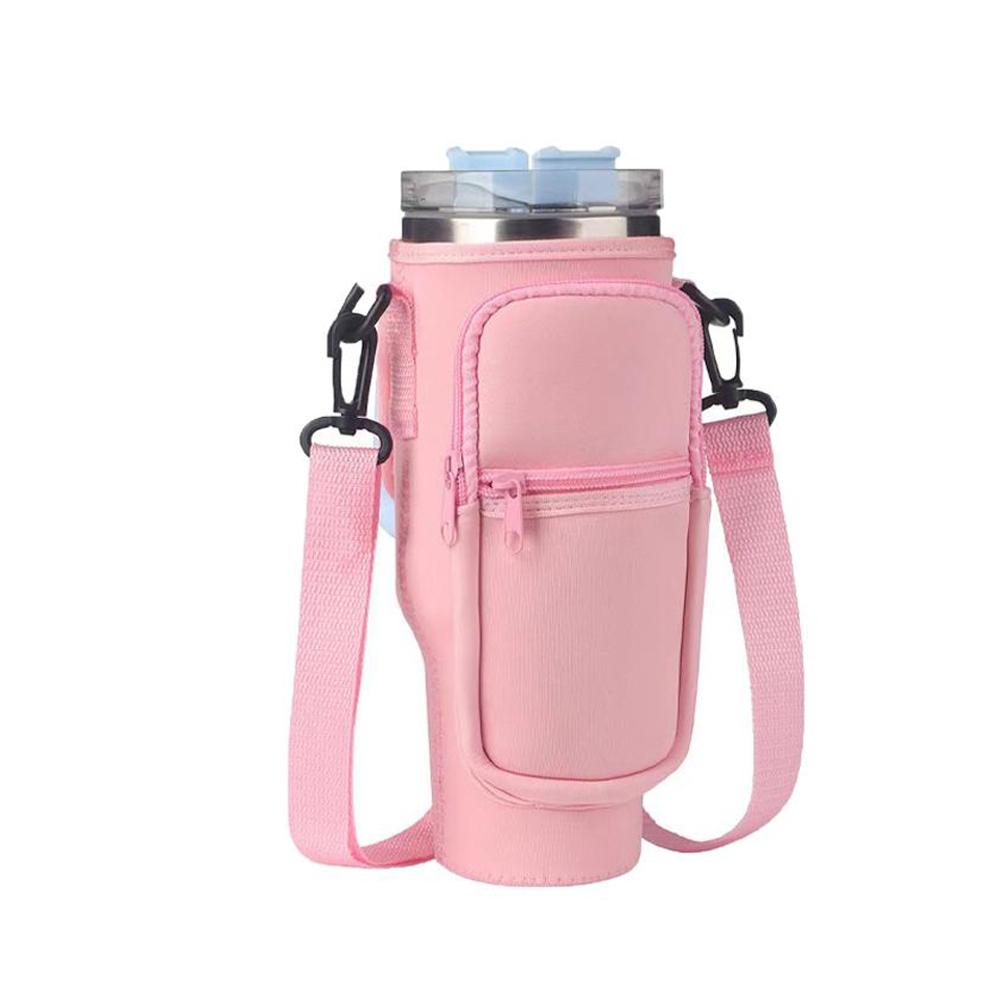Water Bottle Carrier Bag with Phone Pocket for Stanley Cup 40 Oz, Adjustable Strap, Portable Drinkware Accessory