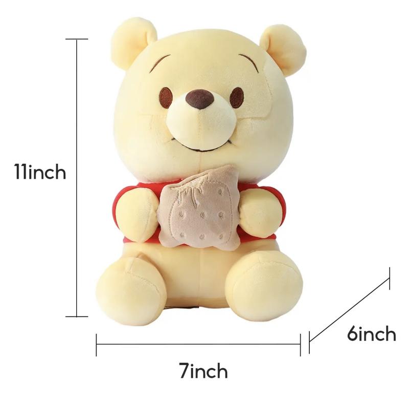 【Holiday Gift】[Winter Special]Winnie The Pooh Series Disney Winnie Doll Sitting Pose Holding Cookie Dolls 100% Authentic Cute Dolls Comfortable In Hand Birthday Gift Doll,festive gifts,Bedroom decoration,cozyvibes, Holiday & Holiday Haul