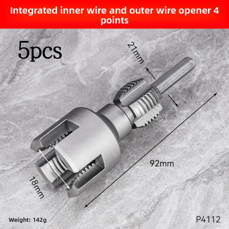 5pcs Heavy Duty Pipe Threading Tool Set/Integrated Internal And External Pipe Threading Tool - 1/2", 3/4", 1"+4 Internal And External Integrated Die Heads Internal/External Thread, Compatible with Electric Drill Pvc/Plastic Pipe Threading Tool