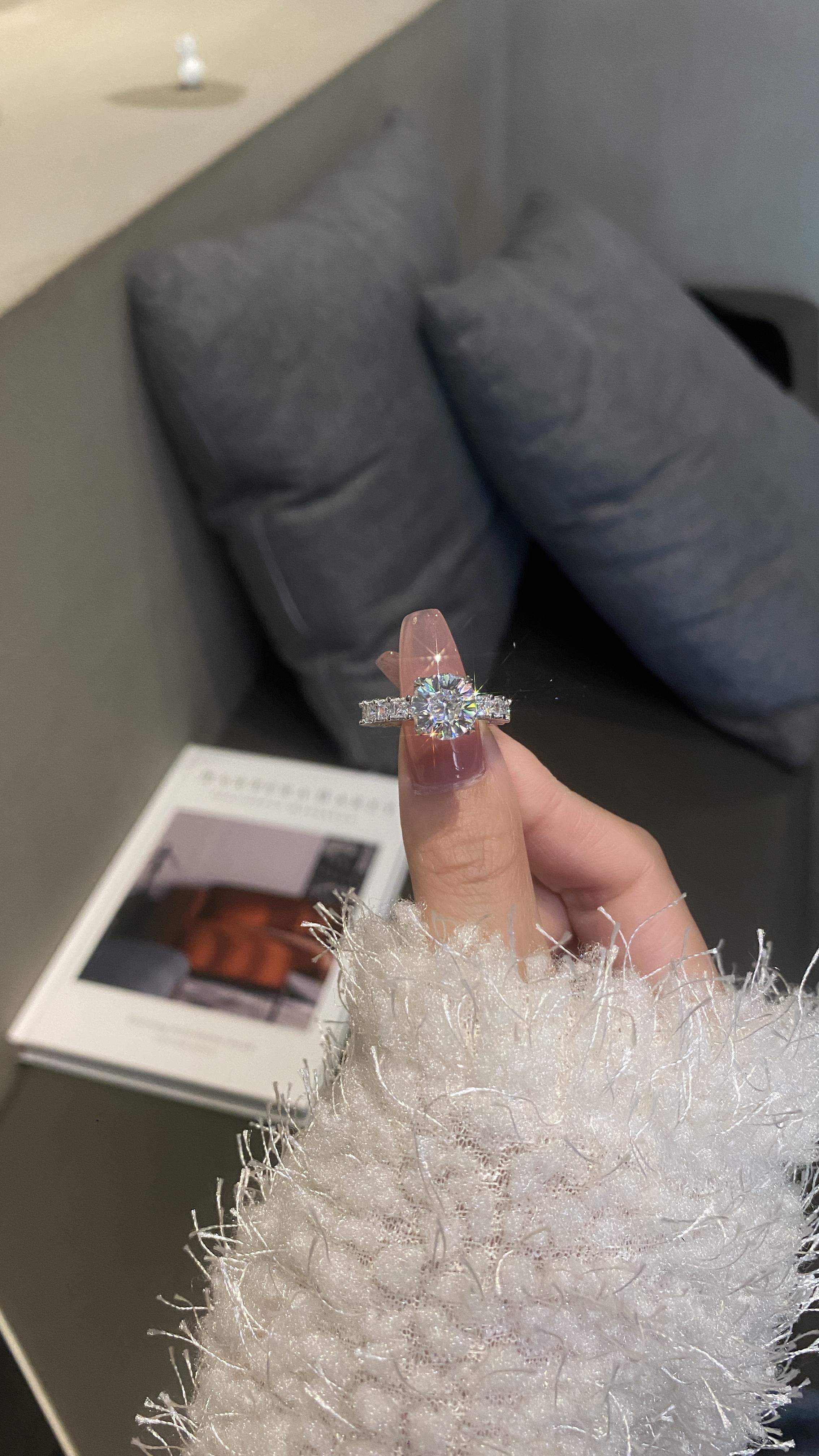 【#125 Twilight】Luxury 3Carat Synthetic Moissanite Eternity Engagement Ring in 925 Sterling Silver for Women Engagement Wedding Lady's Gift Luxury SpringStatements 【#125 Twilight】Luxury 3Carat Synthetic Moissanite Eternity Engagement Ring in 925 Sterling Silver for Women Engagement Wedding Lady's Gift Luxury SpringStatements