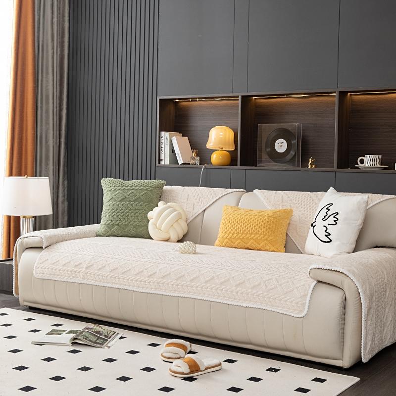 Solid Color Sofa Cover, Sofa Couch Covers, Non-Slip Sofa Slipcover, Soft & Comfortable Sofa Towel, Perfect for Living Room Protection, Soft Sofa Protector