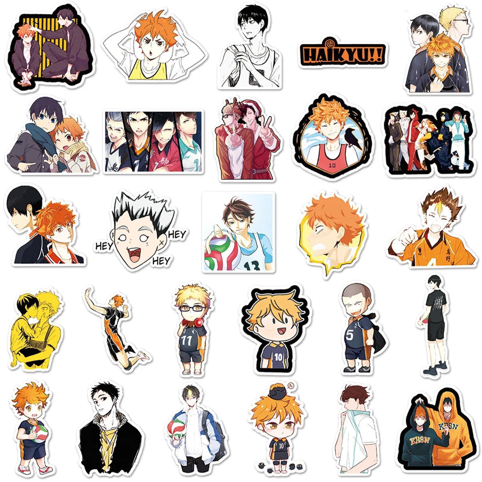 52PCS Haikyuu Stickers Graffiti Stickers DIY Diary Phone Case Handmade Scrapbook Aesthetic Stickers