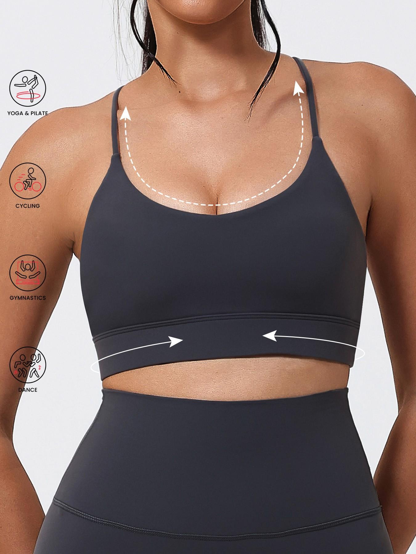 Women's Sexy Backless Sports Bra, Yoga Underwear, Cross-Back Design, Nylon Spandex Fabric, Soft Breathable Comfort, All Seasons