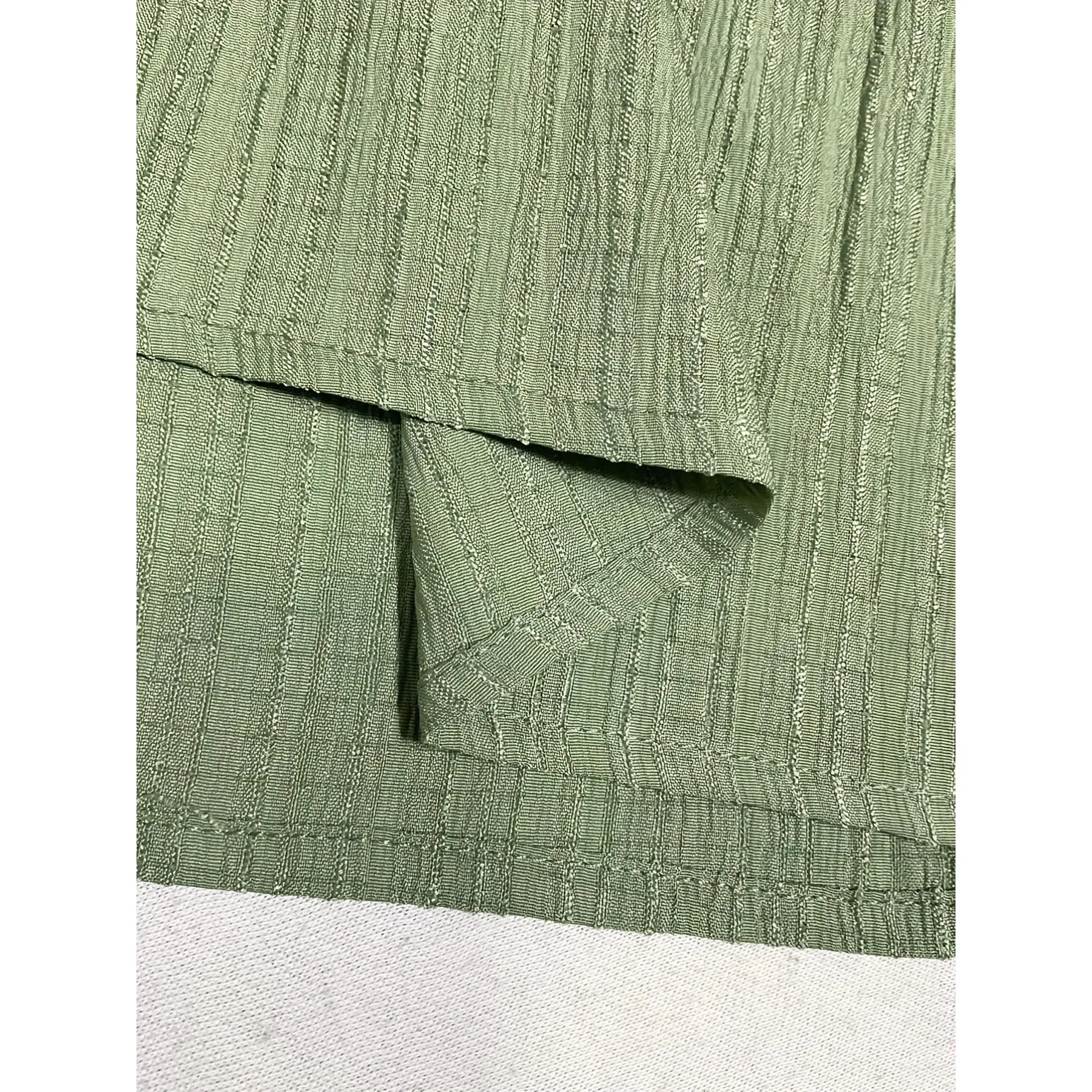 Women's Olive Green A-Line Midi Skirt - Structured Casual to Semi-Formal Short Dress Skirt with Vertical Button Closure, Wrinkle-Resistant Plain Green Skirt for, Office & Semi-Formal Events, Machine Washable (No Elastic)