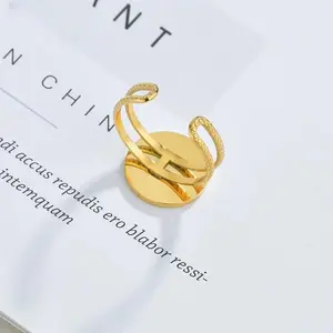 Retro Demon's Eye Opening Ring For Women Simple Gold Color Stainless Steel Ring Trendy Jewelry Fashion Accessories Gifts